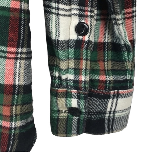 Madewell Ex-boyfriend Highland Tartan Christmas Colors Plaid Flannel Shirt - Picture 13 of 14